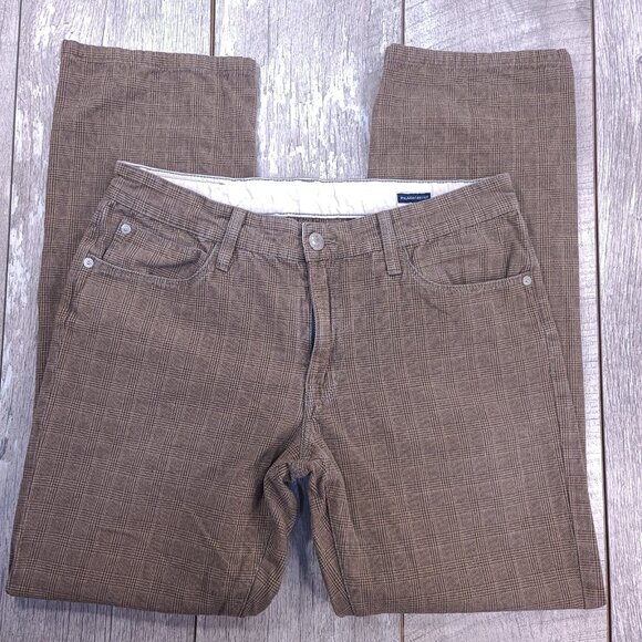 Agave Pants Mens 35x32 Brown Pragmatist Classic Plaid Mid Rise Straight - Picture 4 of 10